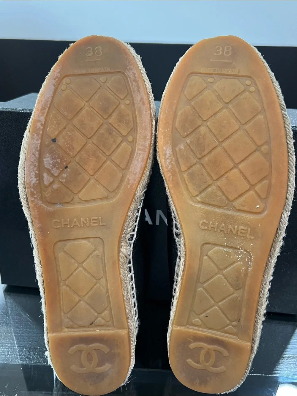 CHANEL Black Leather Espadrille Loafer - Women’s - Picture 4 of 9